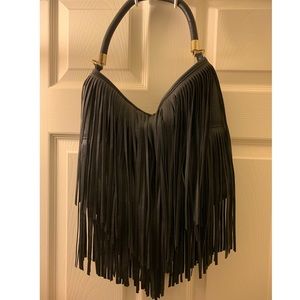 Black tassel shoulder bag